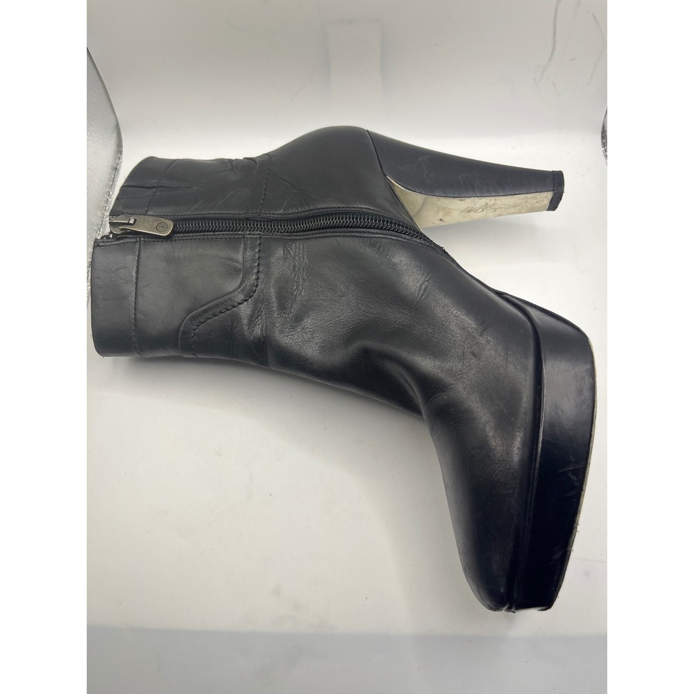 Donald Pliner Black Leather Platform Stiletto‎ Ankle Boots Women's Size 7M - Picture 6 of 8